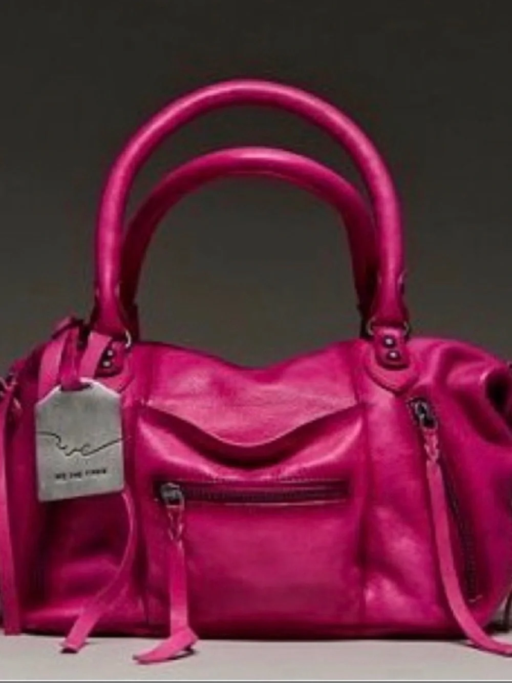 NWT We The Free Emerson Tote Bag BABY Leather Satchel very Berry